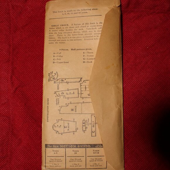 1920s Girls Frock Sewing Pattern 8 Years Children's - Picture 6 of 7
